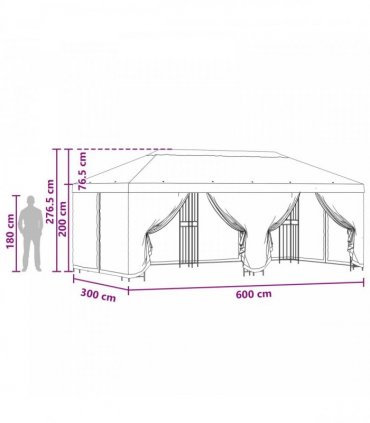 vidaXL 6 x 3 m Blue Polyester and Steel 190 gsm