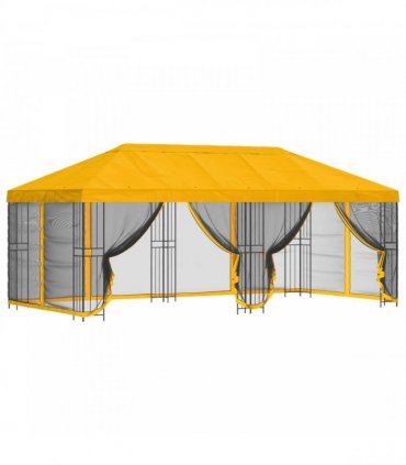 vidaXL 6 x 3 m Yellow Polyester and Steel 190 gsm