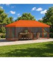 vidaXL Garden Gazebo with Sidewalls 6 x 3 m Orange Polyester and Steel