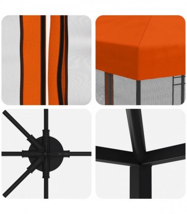 vidaXL Garden Gazebo with Sidewalls 6 x 3 m Orange Polyester and Steel