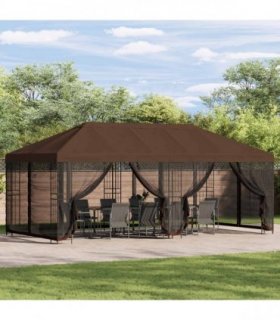 vidaXL 6 x 3 m Brown Polyester and Steel 190 gsm