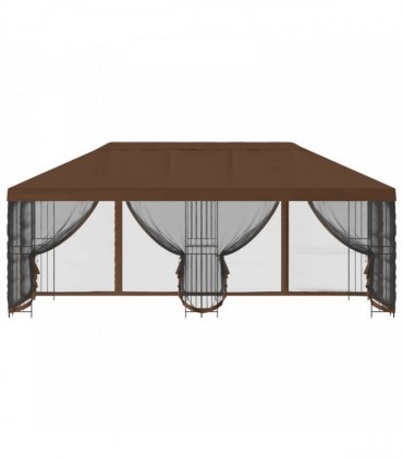 vidaXL 6 x 3 m Brown Polyester and Steel 190 gsm