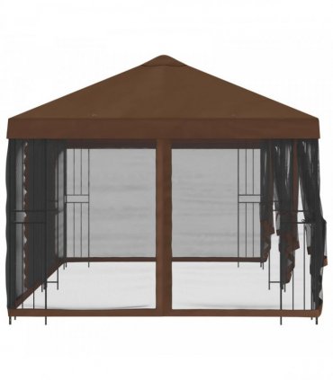 vidaXL 6 x 3 m Brown Polyester and Steel 190 gsm