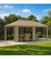 vidaXL Garden Gazebo 6 x 3 m Beige Polyester and Steel 190 gsm