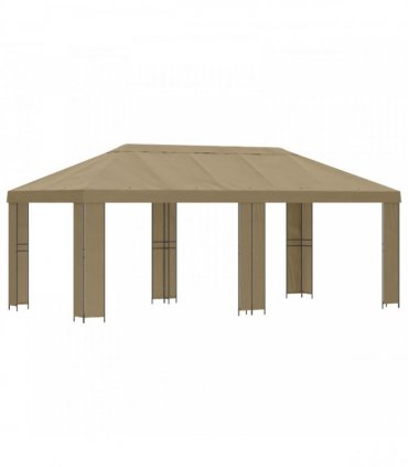 vidaXL Garden Gazebo 6 x 3 m Beige Polyester and Steel 190 gsm