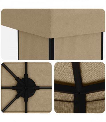 vidaXL Garden Gazebo 6 x 3 m Beige Polyester and Steel 190 gsm