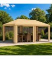 vidaXL Garden Gazebo 6 x 3 m Cream Polyester and Steel 190 gsm
