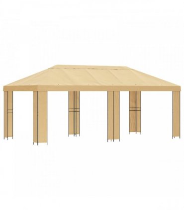 vidaXL Garden Gazebo 6 x 3 m Cream Polyester and Steel 190 gsm