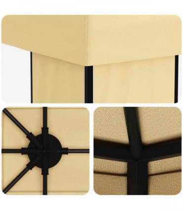 vidaXL Garden Gazebo 6 x 3 m Cream Polyester and Steel 190 gsm