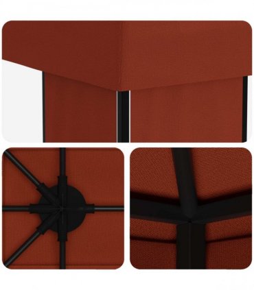 vidaXL Garden Gazebo 6 x 3 m Terracotta Polyester and Steel 190 gsm