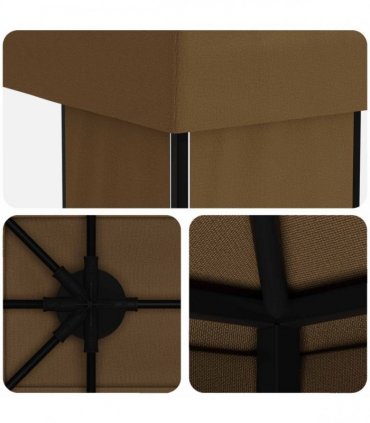 vidaXL Garden Gazebo 6 x 3 m Taupe Polyester and Steel 190 gsm