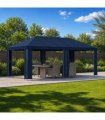 vidaXL Garden Gazebo 6 x 3 m Blue Polyester and Steel 190 gsm