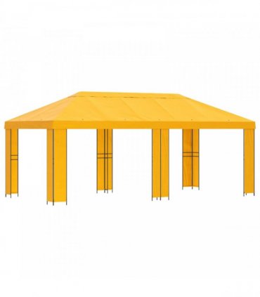 vidaXL Garden Gazebo 6 x 3 m Yellow Polyester and Steel 190 gsm