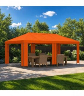 vidaXL Garden Gazebo 6 x 3 m Orange Polyester and Steel 190 gsm