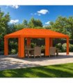 vidaXL Garden Gazebo 6 x 3 m Orange Polyester and Steel 190 gsm