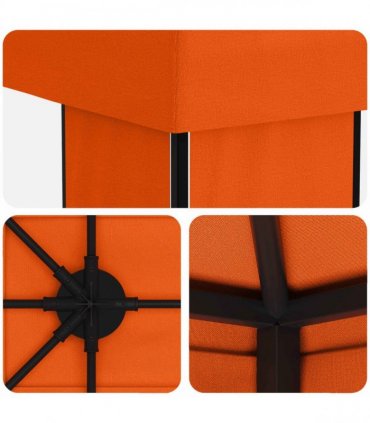vidaXL Garden Gazebo 6 x 3 m Orange Polyester and Steel 190 gsm