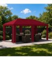 vidaXL Garden Gazebo 6 x 3 m Burgundy Polyester and Steel 190 gsm