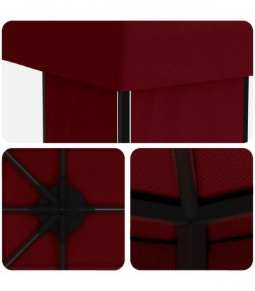 vidaXL Garden Gazebo 6 x 3 m Burgundy Polyester and Steel 190 gsm
