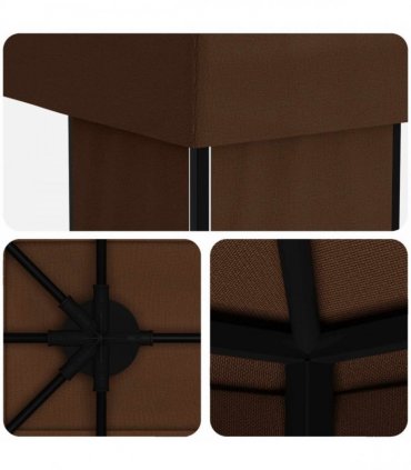 vidaXL Garden Gazebo 6 x 3 m Brown Polyester and Steel 190 gsm