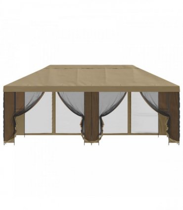 vidaXL Garden Gazebo with Sidewalls 6 x 3 m Beige Polyester and Steel