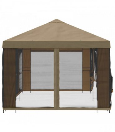 vidaXL Garden Gazebo with Sidewalls 6 x 3 m Beige Polyester and Steel