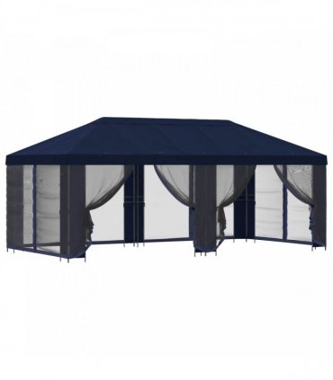 vidaXL Garden Gazebo with Sidewalls 6 x 3 m Blue Polyester and Steel
