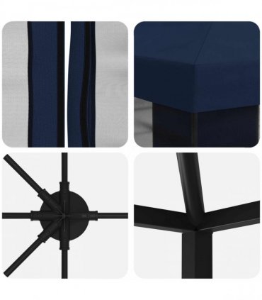 vidaXL Garden Gazebo with Sidewalls 6 x 3 m Blue Polyester and Steel