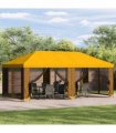 vidaXL Garden Gazebo with Sidewalls 6 x 3 m Yellow Polyester and Steel