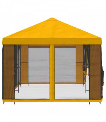 vidaXL Garden Gazebo with Sidewalls 6 x 3 m Yellow Polyester and Steel