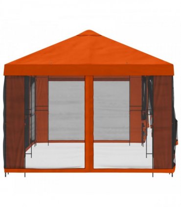 vidaXL Garden Gazebo with Sidewalls 6 x 3 m Orange Polyester and Steel