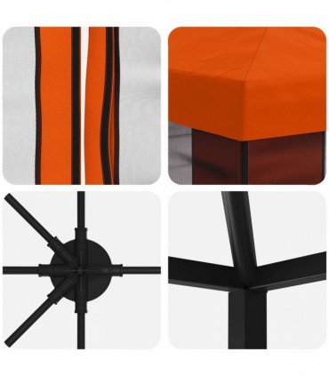 vidaXL Garden Gazebo with Sidewalls 6 x 3 m Orange Polyester and Steel