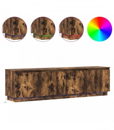 vidaXL TV Cabinet 180 x 38 x 49 cm Smoked Oak Engineered Wood
