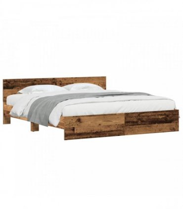 vidaXL Bed Frame with Headboard Old Wood 180 x 200 cm Engineered wood