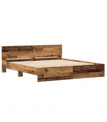 vidaXL Bed Frame with Headboard Old Wood 180 x 200 cm Engineered wood
