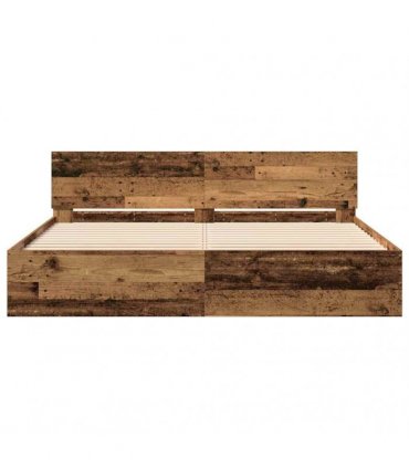 vidaXL Bed Frame with Headboard Old Wood 180 x 200 cm Engineered wood