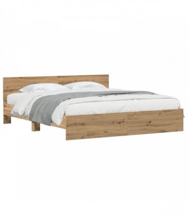 vidaXL Bed Frame with Headboard Artisan Oak 180 x 200 cm