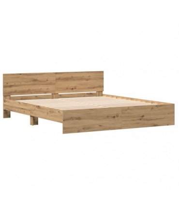 vidaXL Bed Frame with Headboard Artisan Oak 180 x 200 cm