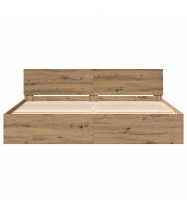 vidaXL Bed Frame with Headboard Artisan Oak 180 x 200 cm