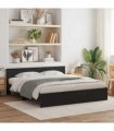 vidaXL Bed Frame with Headboard Black Oak 180 x 200 cm Engineered wood