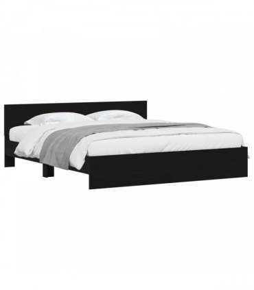 vidaXL Bed Frame with Headboard Black Oak 180 x 200 cm Engineered wood
