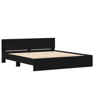 vidaXL Bed Frame with Headboard Black Oak 180 x 200 cm Engineered wood