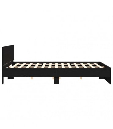 vidaXL Bed Frame with Headboard Black Oak 180 x 200 cm Engineered wood