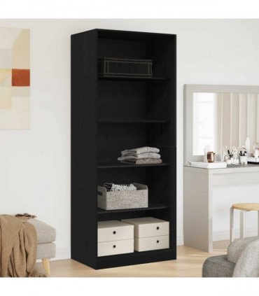 vidaXL Wardrobe Black Oak 80 x 50 x 200 cm Engineered Wood