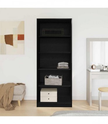 vidaXL Wardrobe Black Oak 80 x 50 x 200 cm Engineered Wood