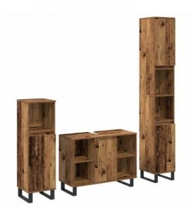 vidaXL Bathroom Furniture Set 3 pcs Brown Engineered Wood
