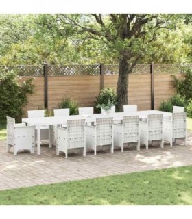 vidaXL Garden Table White 400 x 100 x 73 cm Poly Rattan