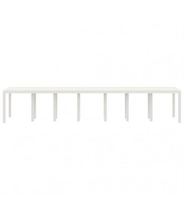 vidaXL Garden Table White 400 x 100 x 73 cm Poly Rattan