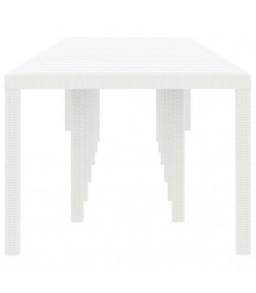 vidaXL Garden Table White 400 x 100 x 73 cm Poly Rattan