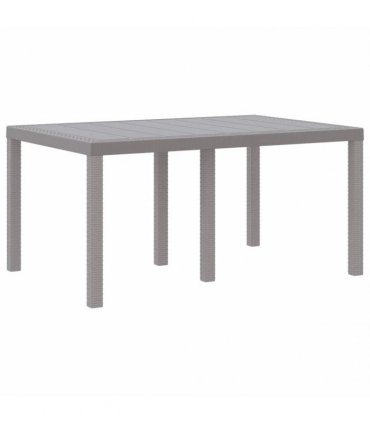 vidaXL Garden Dining Set 7 pcs Light Grey Polt rattan