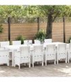 vidaXL Garden Dining Set 13 pcs White Poly rattan